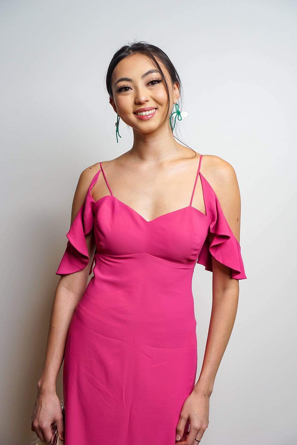 DRESSES Mauve Ruffle Shoulder Kellen Dress - Chloe Dao