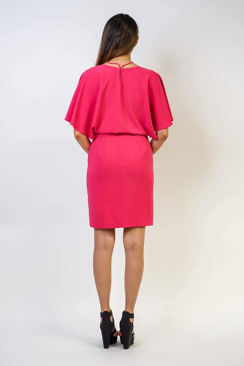 DRESSES Necee Wrap Dress Lipstick Pink - Chloe Dao