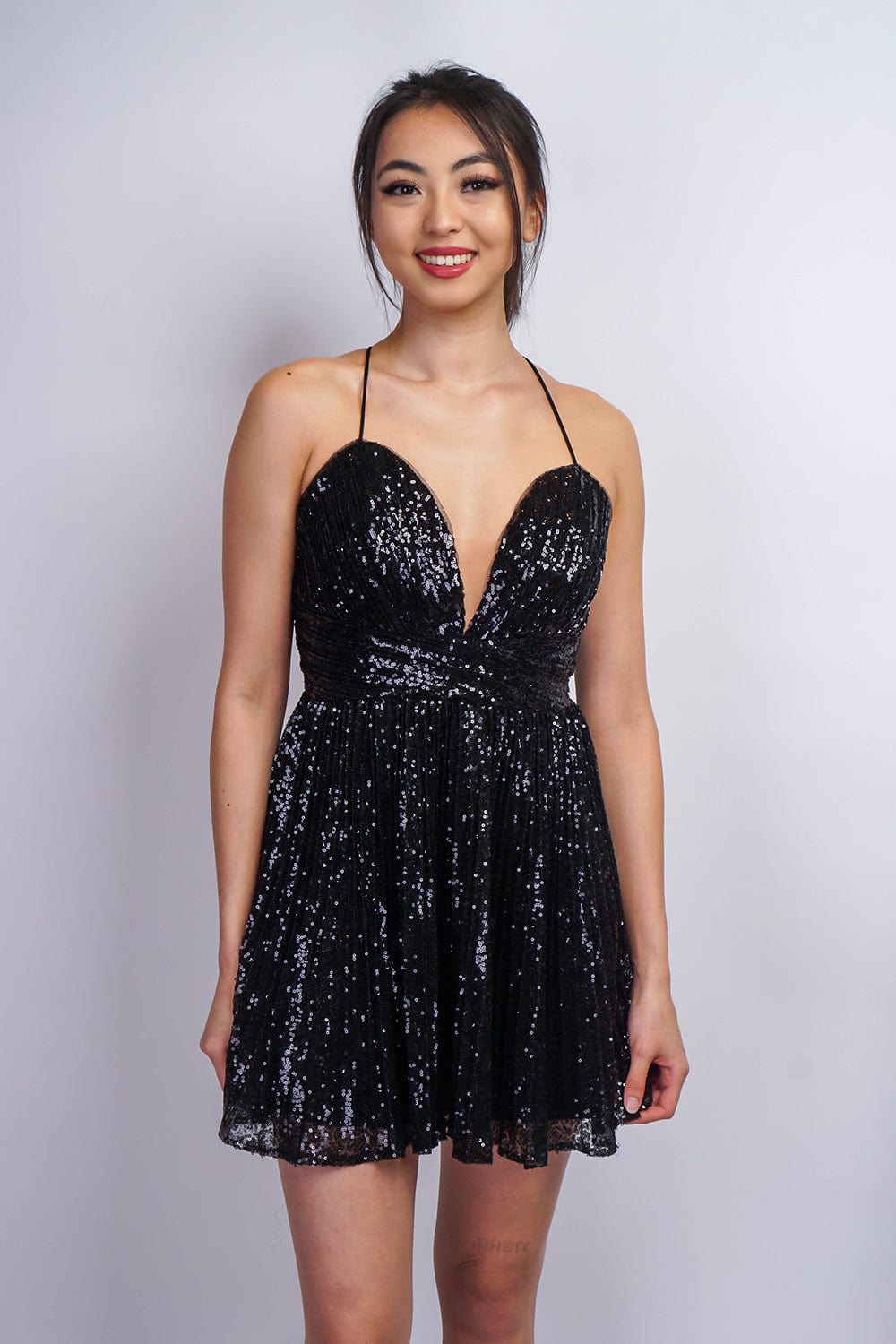 DRESSES Black Sequin Sweetheart Dress - Chloe Dao