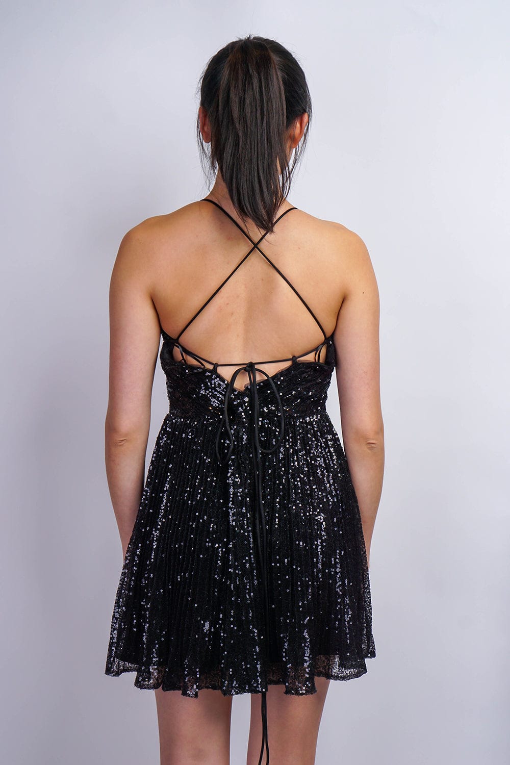 DRESSES Black Sequin Sweetheart Dress - Chloe Dao