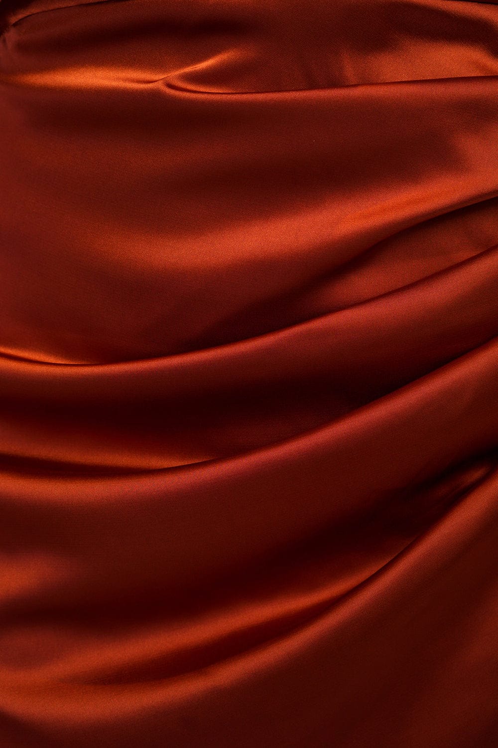 Dresses Rust Satin Wrap Shirt Dress - Chloe Dao
