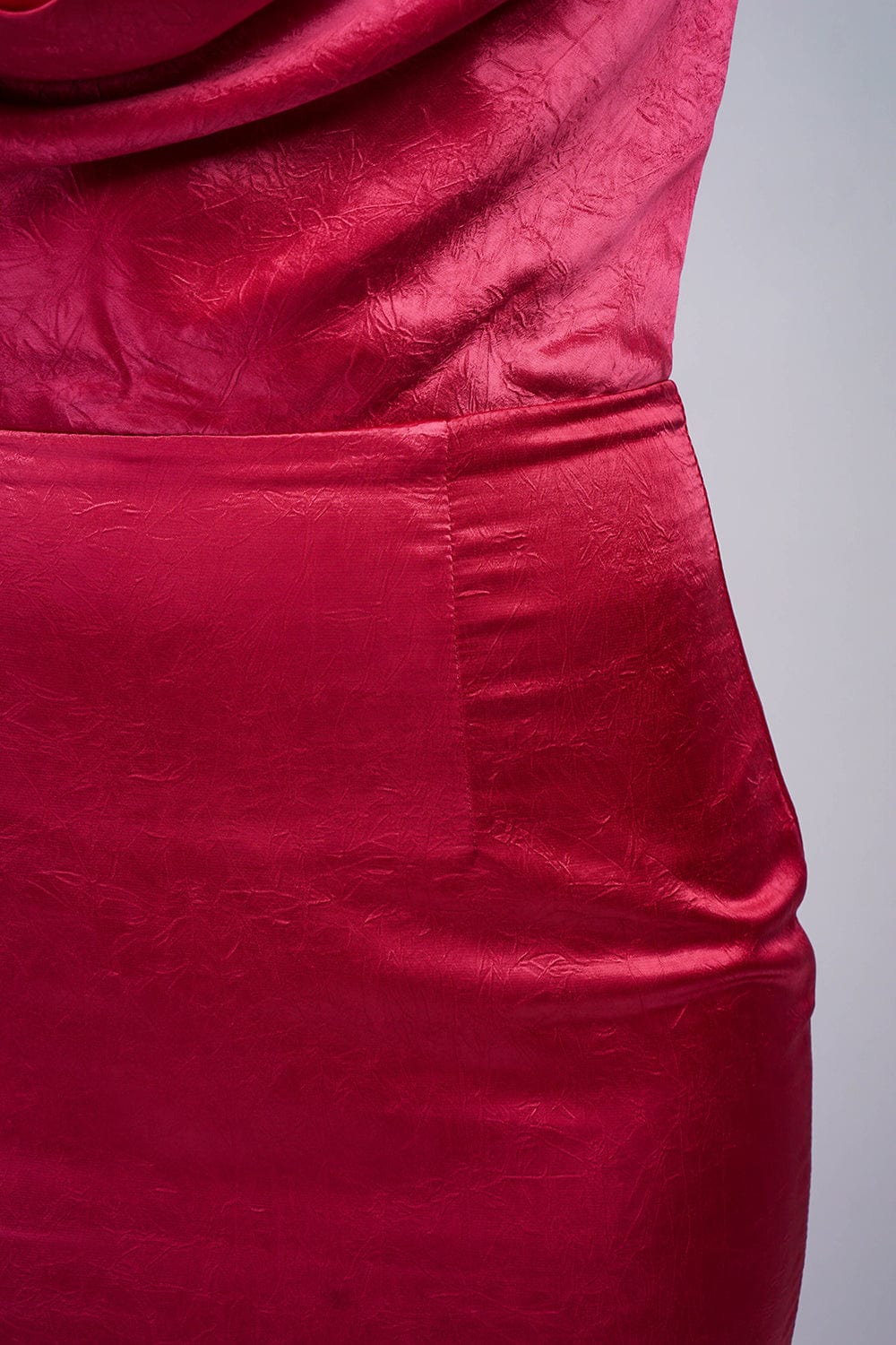 DCD GOWNS Berry Cowl Satin Gown
