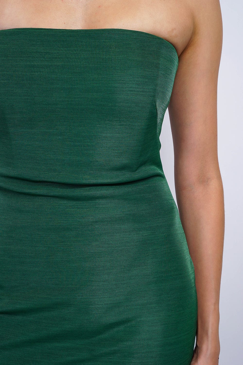 GOWNS Emerald Green Luxe Sheen Strapless Gown - Chloe Dao