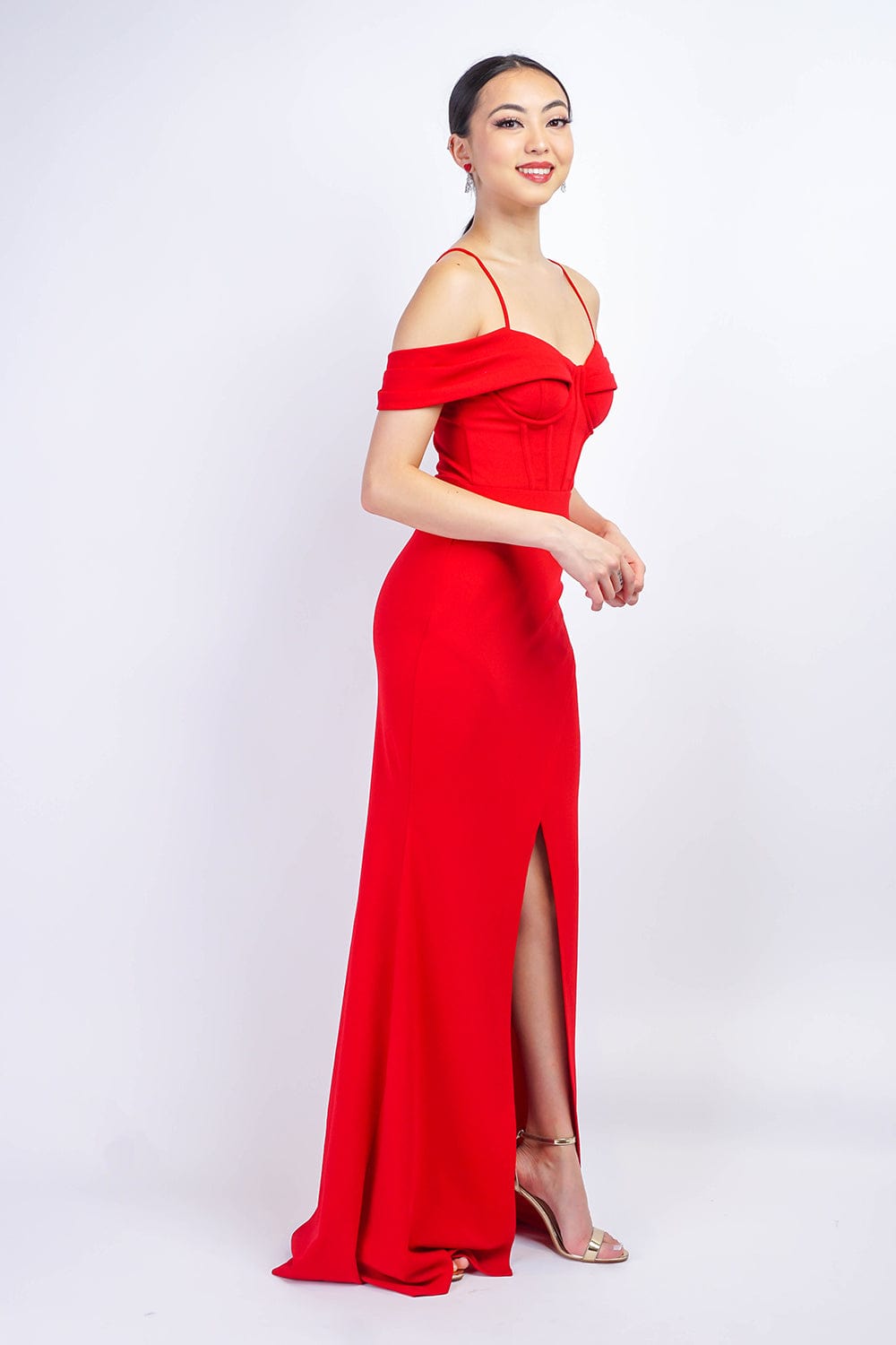 GOWNS Red Corset Mermaid Gown - Chloe Dao