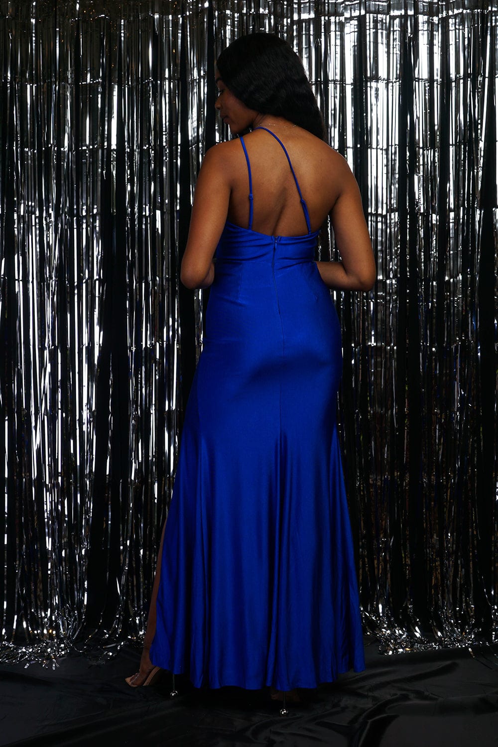 GOWNS Royal Blue Strapless Cut Out Gown - Chloe Dao