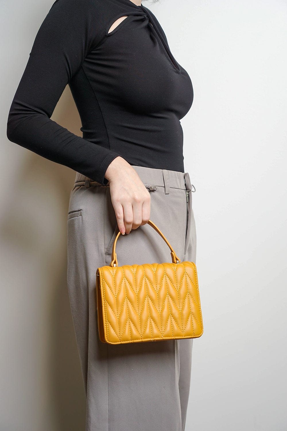 HANDBAGS Mustard Quilted HandBag - Chloe Dao