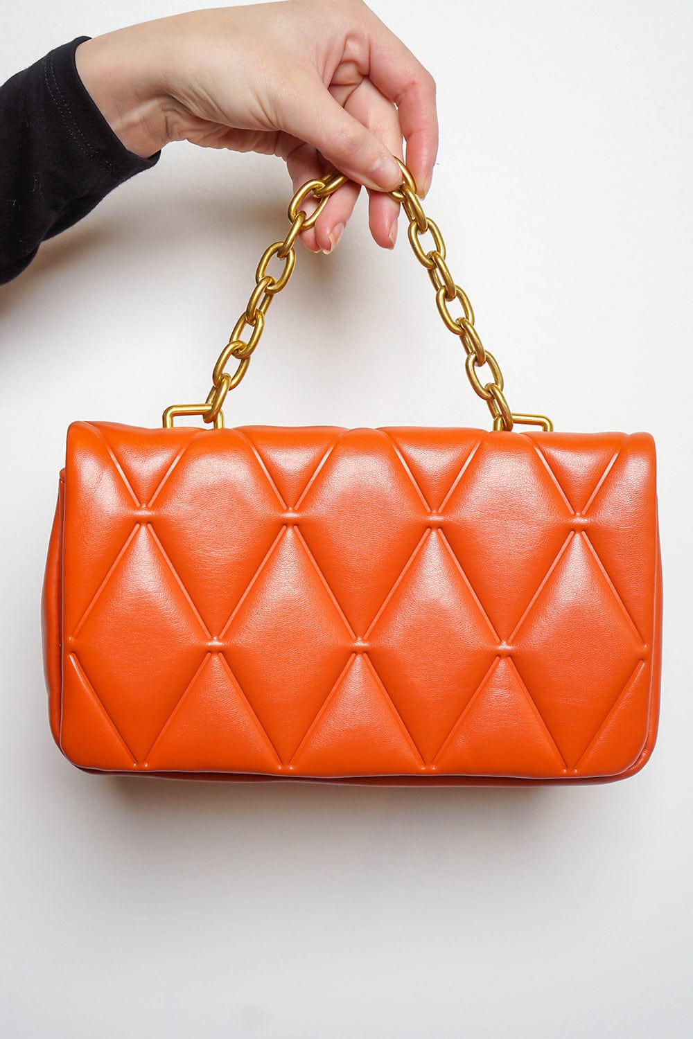 HANDBAGS Tan Diamond Embossed Handbag - Chloe Dao