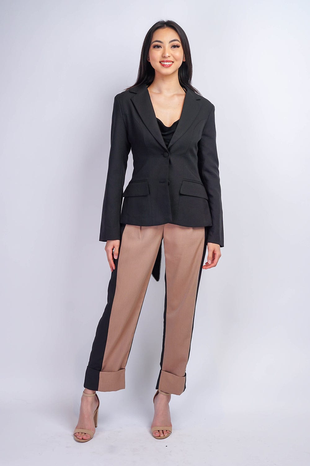 JACKETS Black Rhinestone Lace Up Jacket - Chloe Dao