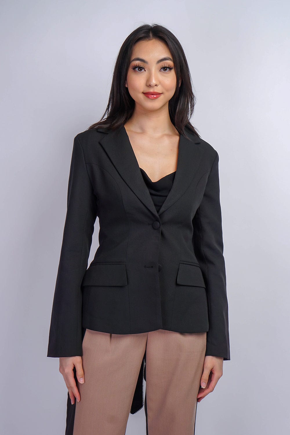 JACKETS Black Rhinestone Lace Up Jacket - Chloe Dao