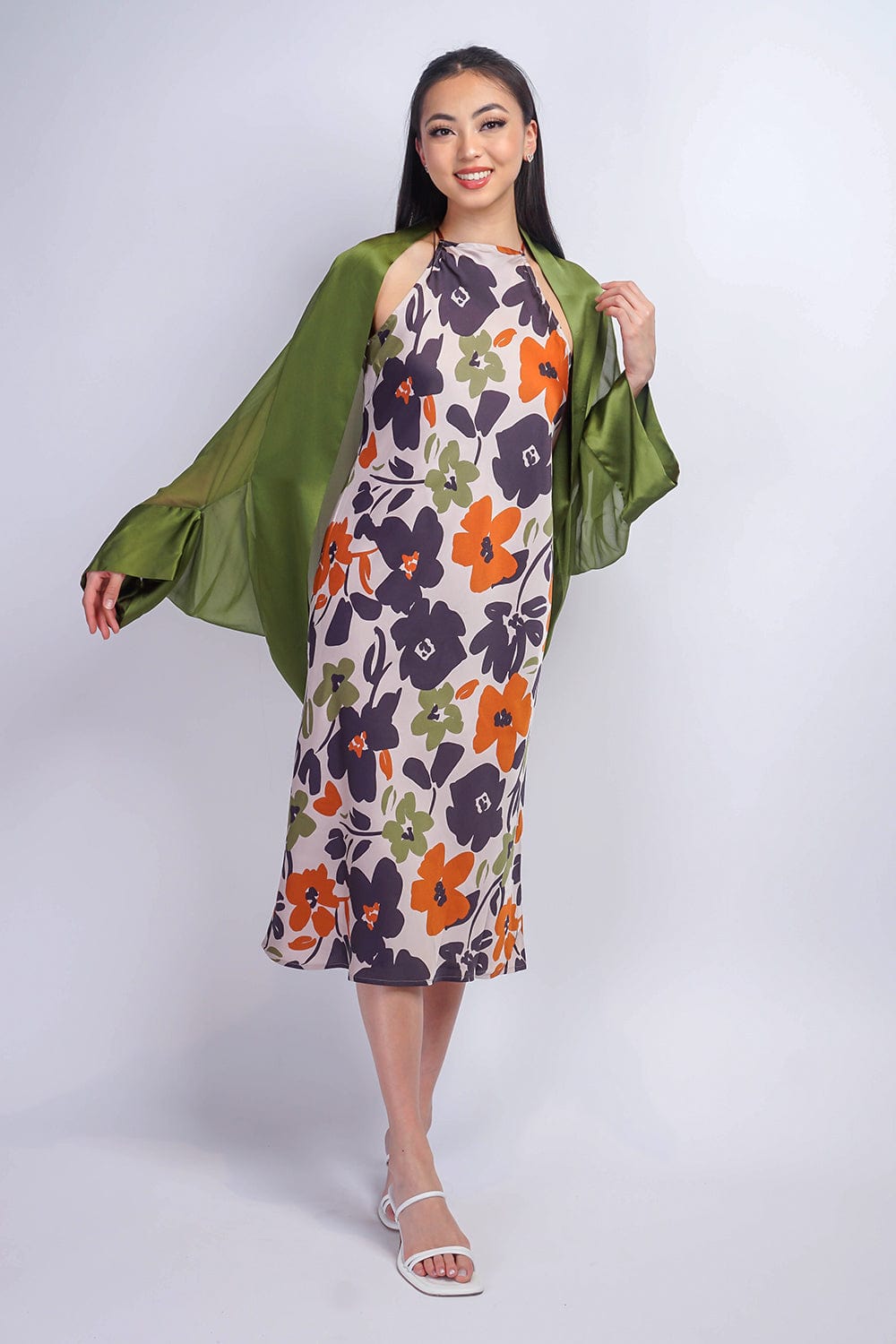 JACKETS Green Silk Chiffon Cover Jacket - Chloe Dao
