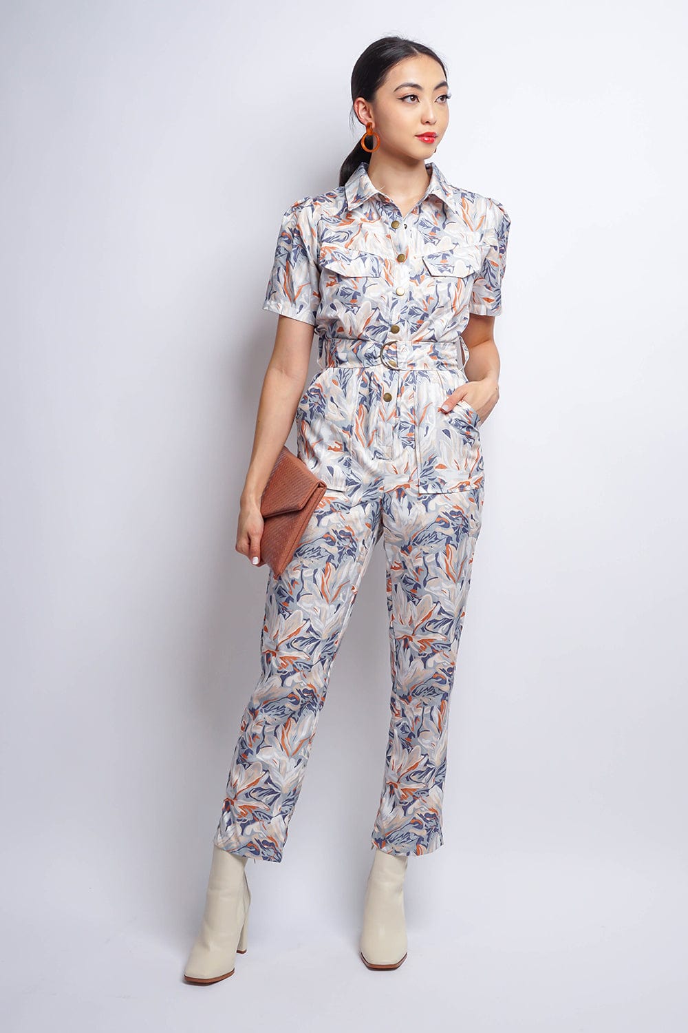 Jumpsuits &amp; Rompers Floral Dusty Blue Jumpsuit - Chloe Dao