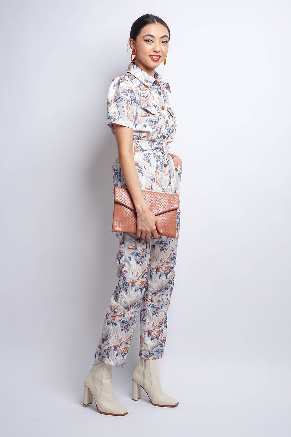 Jumpsuits &amp; Rompers Floral Dusty Blue Jumpsuit - Chloe Dao