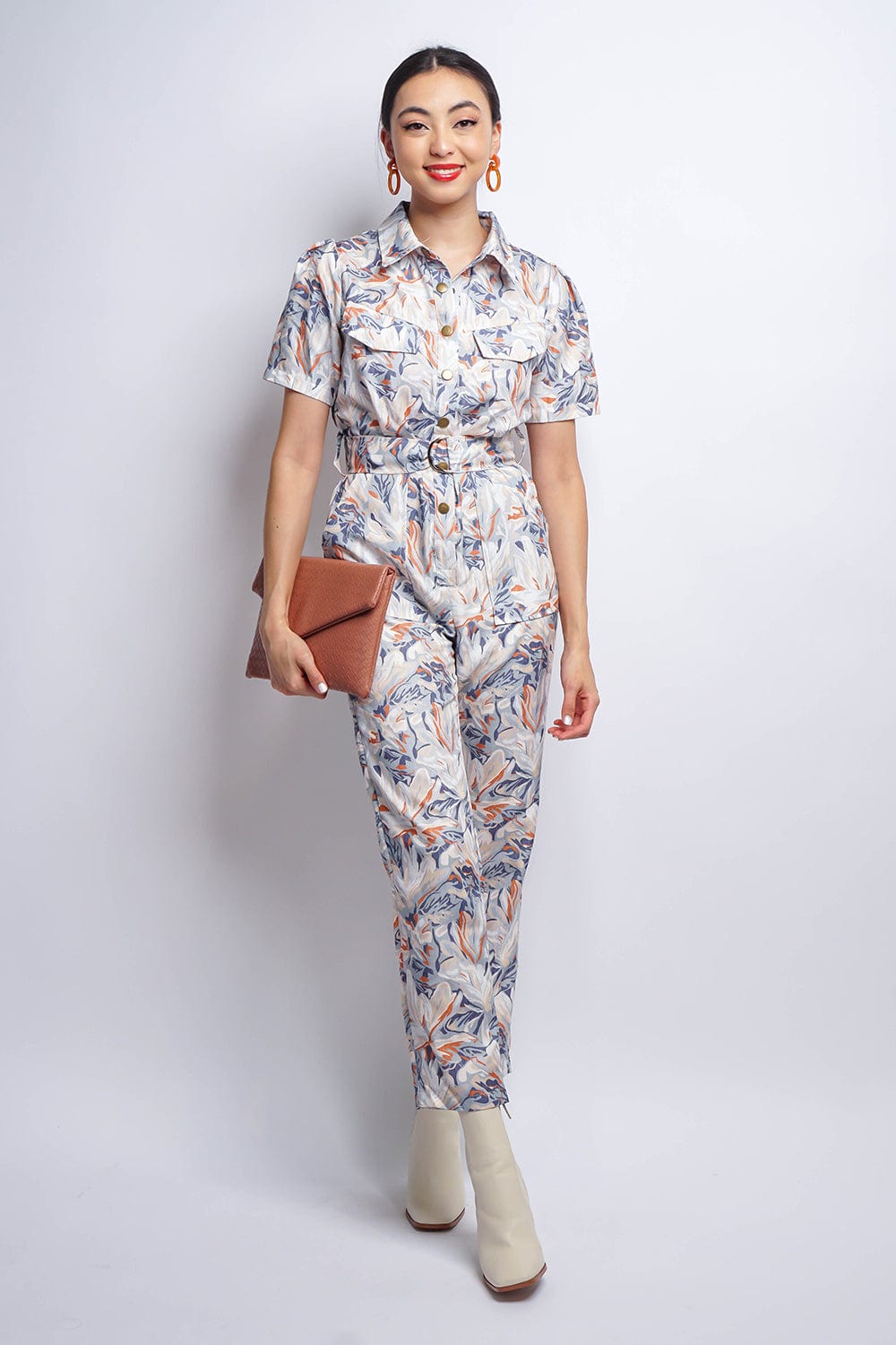 Jumpsuits &amp; Rompers Floral Dusty Blue Jumpsuit - Chloe Dao