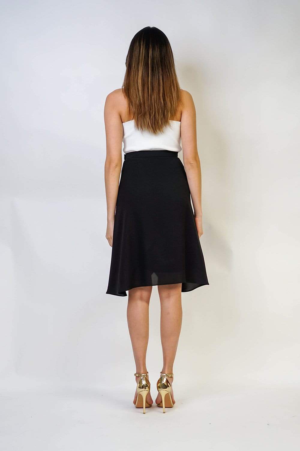 BOTTOMS Trixie Knee Skirt Black - Chloe Dao