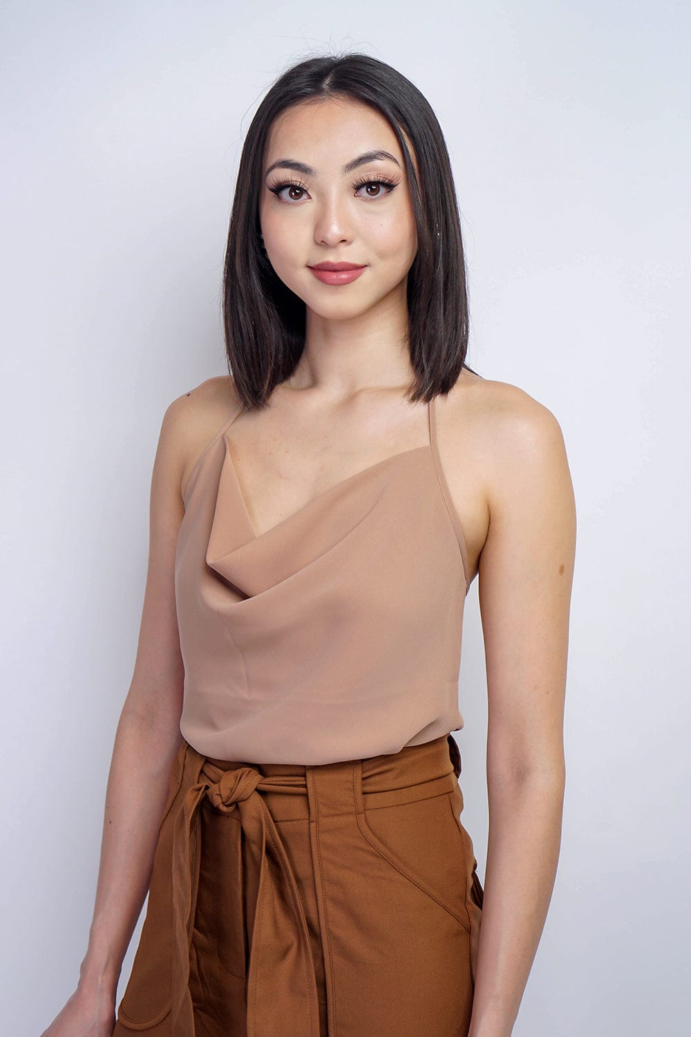 TOPS Colina Cowl Neck Top Tan - Chloe Dao