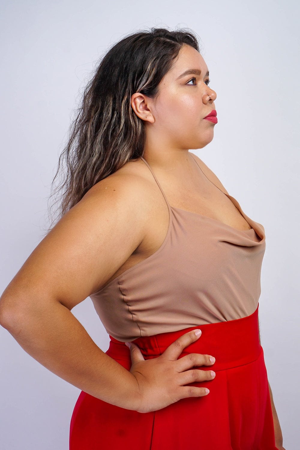 TOPS Colina Cowl Neck Top Tan - Chloe Dao