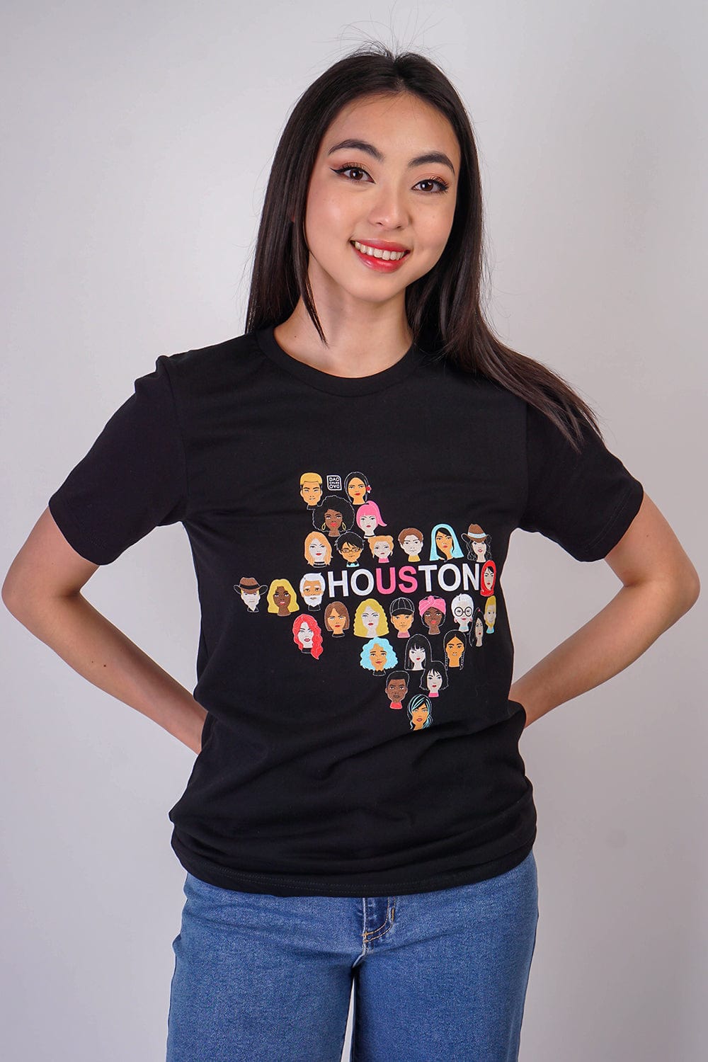 Chloe Dao TOPS Houston Us T-Shirt in Black