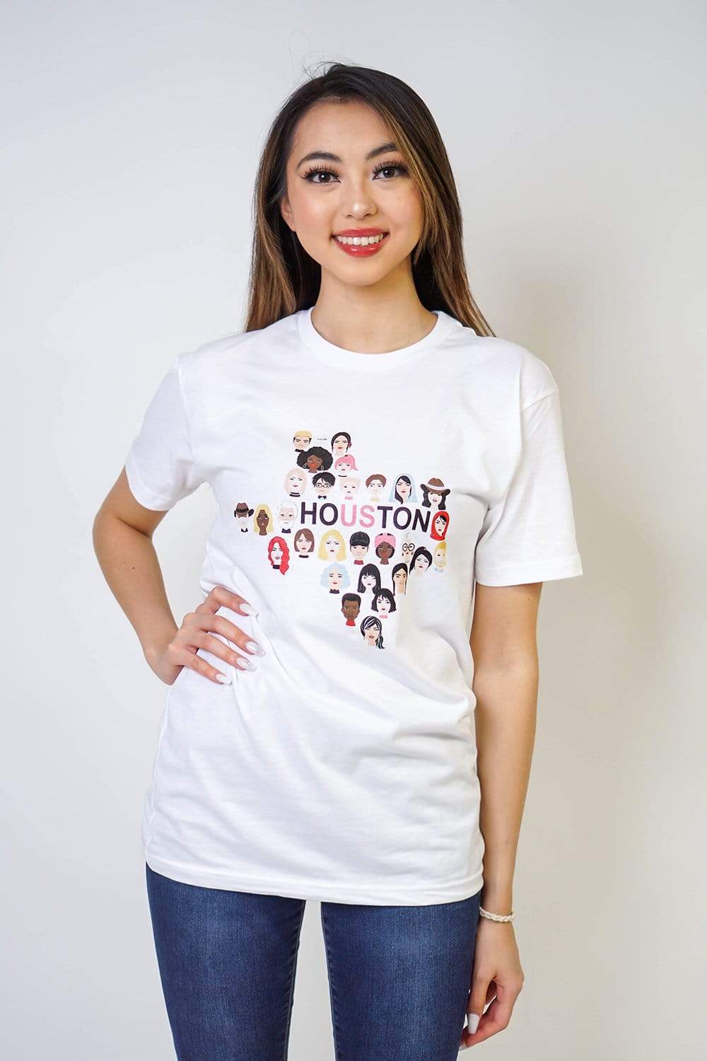 TOPS Houston Us T-Shirt in White - Chloe Dao