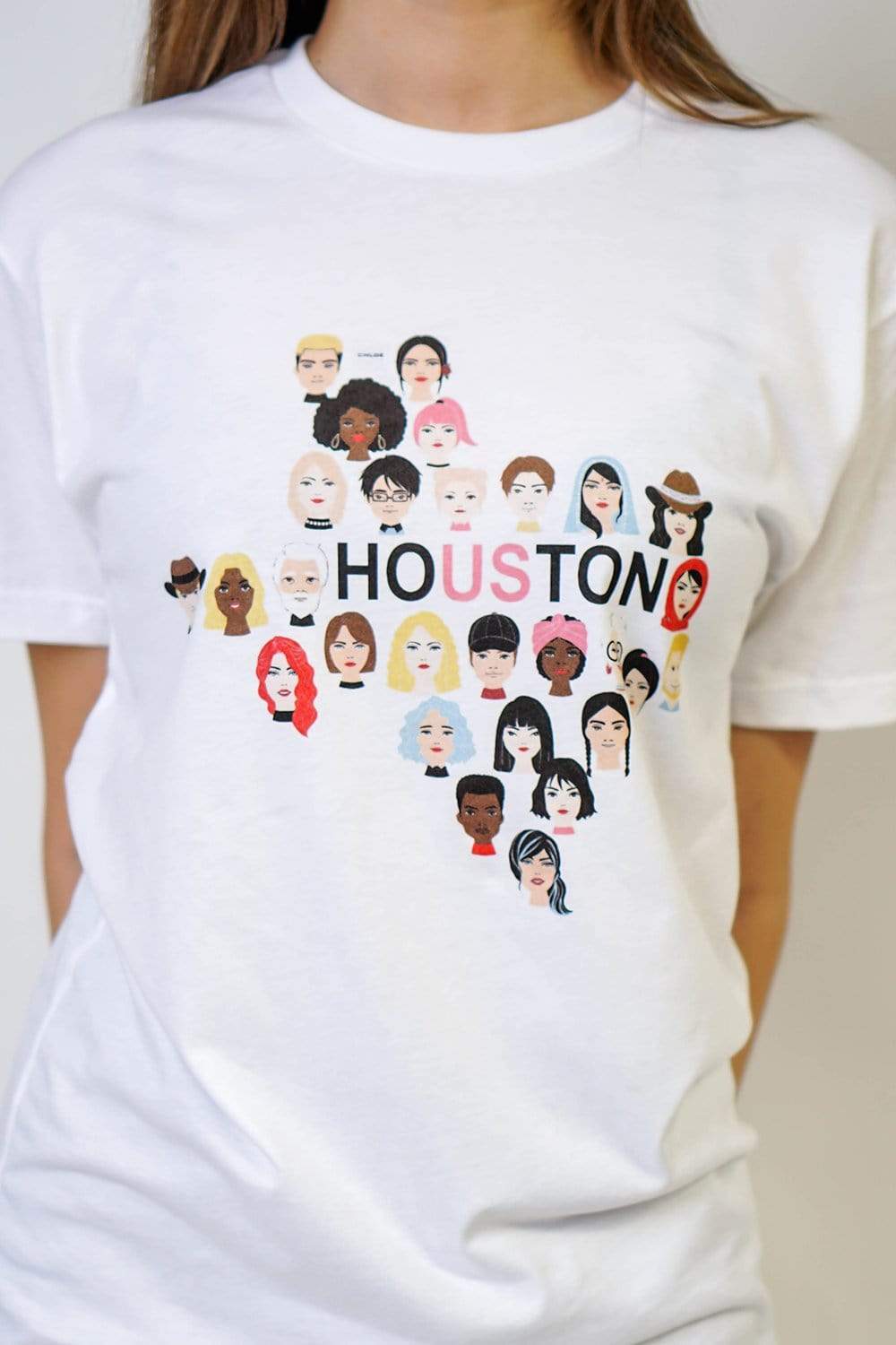 Chloe Dao TOPS Houston Us T-Shirt in White