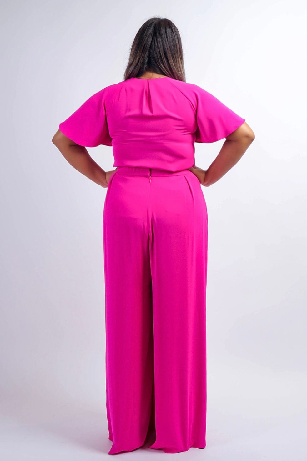 TOPS Pink Cursive V Neck Rae Top - Chloe Dao