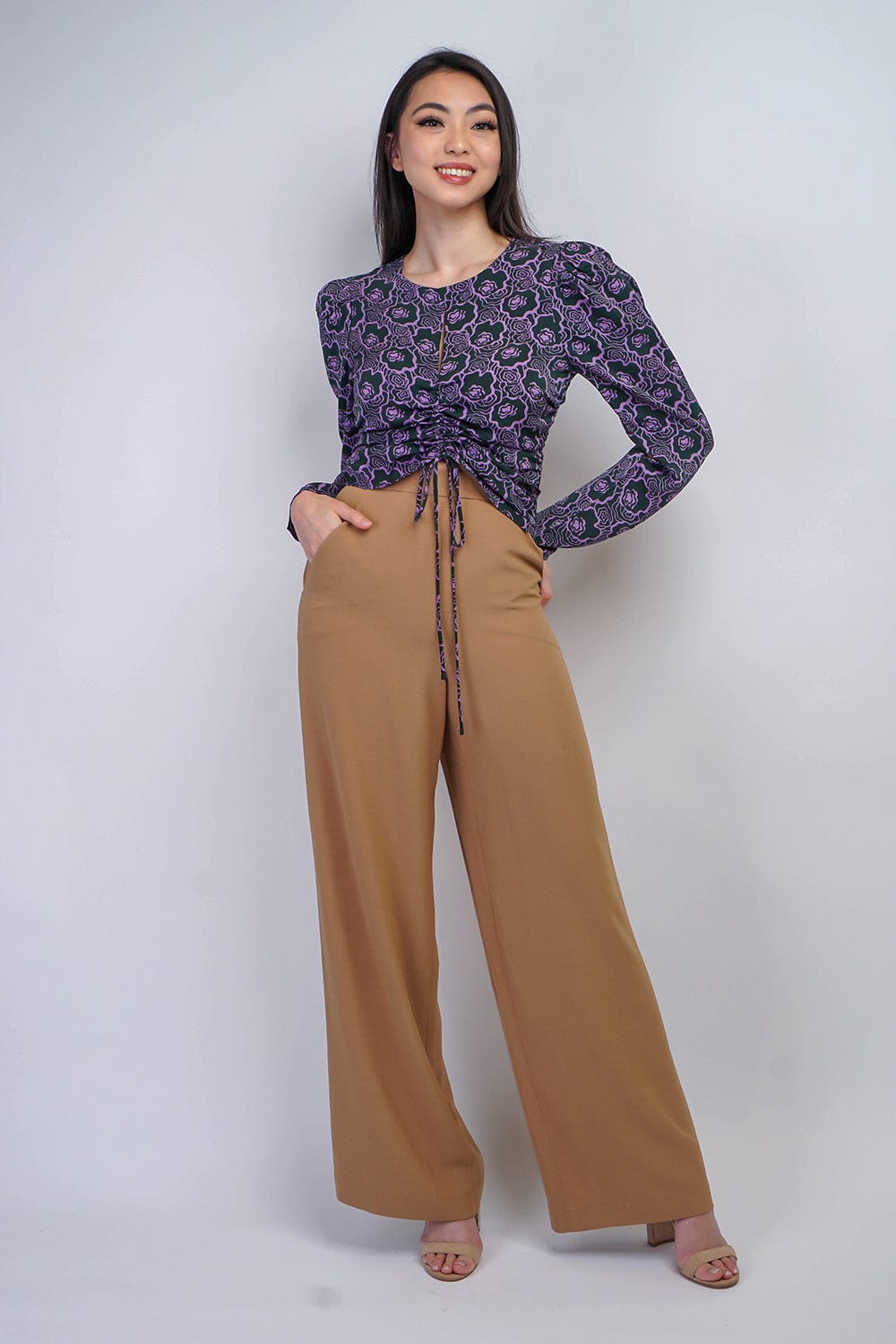 DCD TOPS Teal/Purple Floral Top