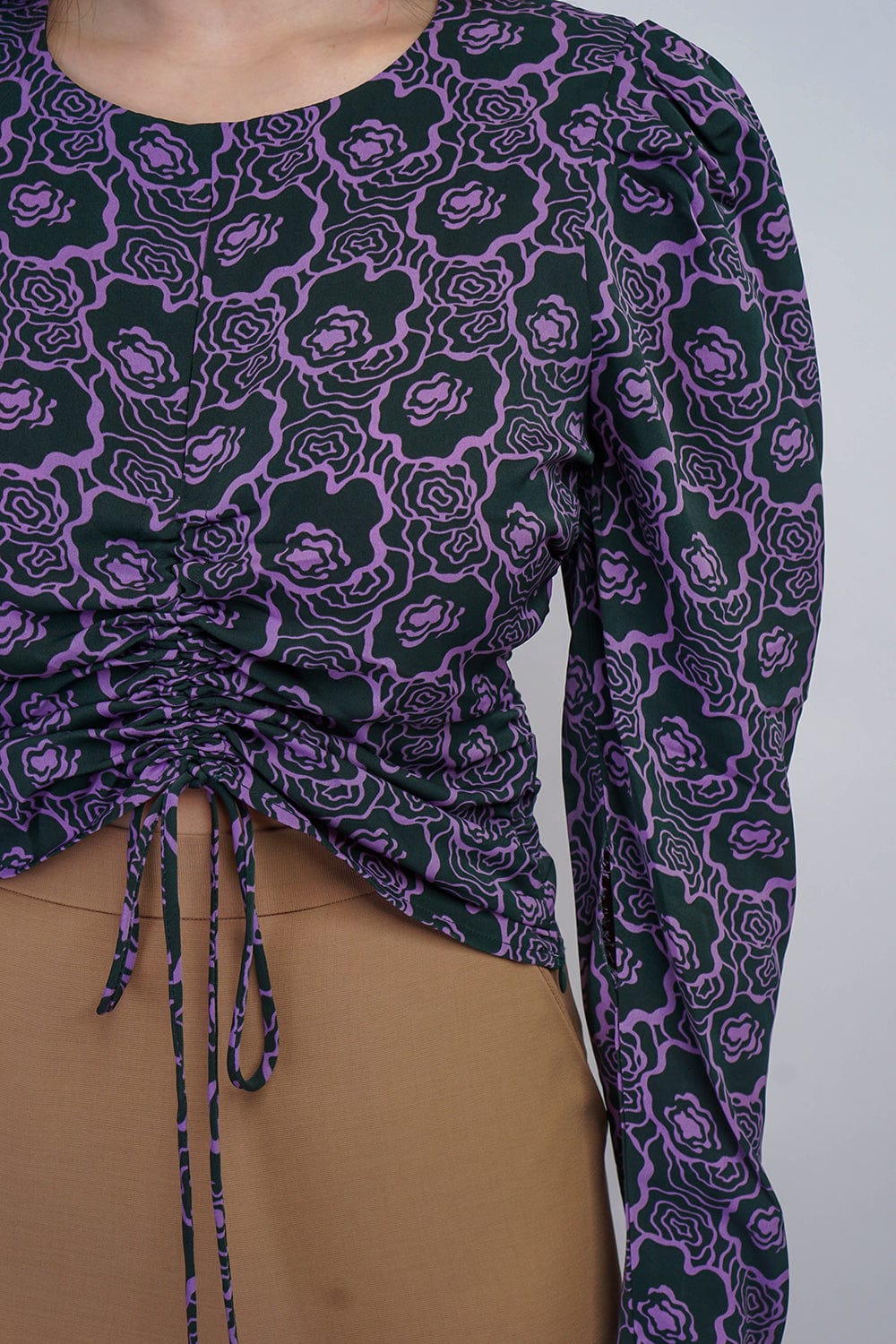 DCD TOPS Teal/Purple Floral Top