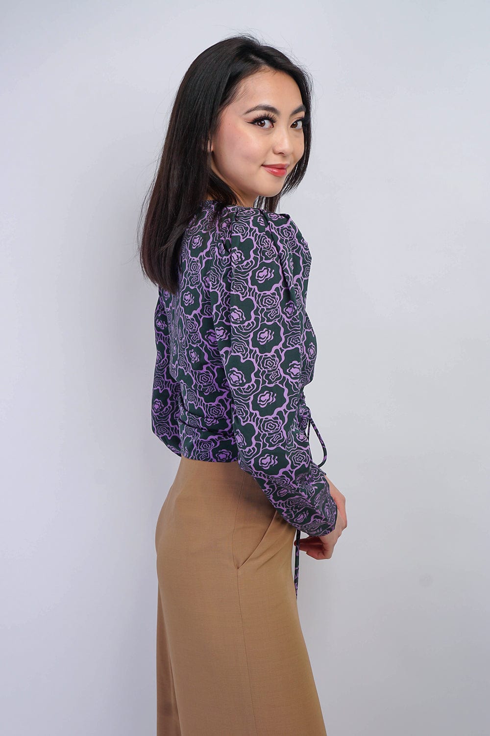DCD TOPS Teal/Purple Floral Top