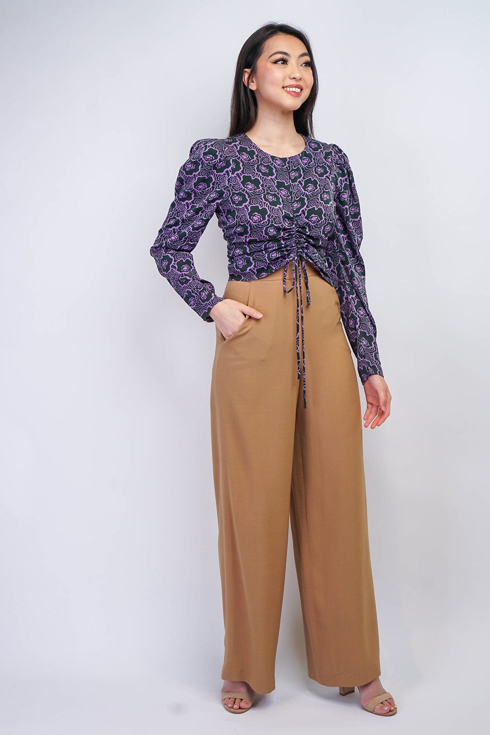 DCD TOPS Teal/Purple Floral Top